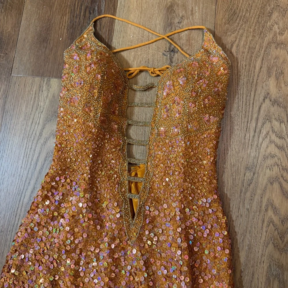 Vintage Y2K 100% Silk Beaded Dress Strappy Back Dress Prom Vintage Beaded Dress - Picture 7 of 15